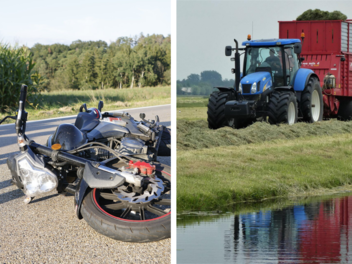 Verkehrsunfall zwischen Motorrad und Traktor auf der B407 zwischen Vierherrenborn und Zerf