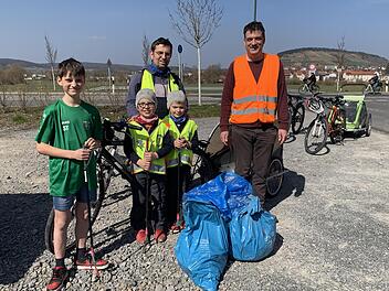 Beim Müllsammeln in und um Hammelburg halfen auch Kinder fleißig mit.