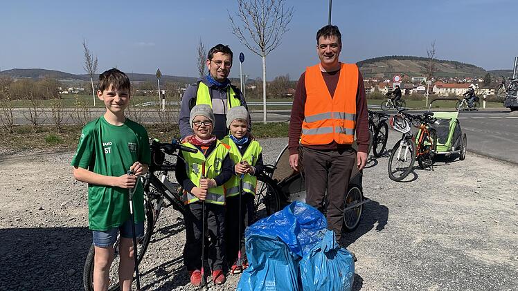Beim Müllsammeln in und um Hammelburg halfen auch Kinder fleißig mit.
