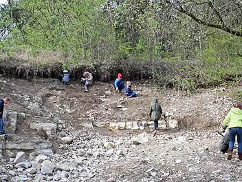 Die Teilnehmer suchen unter anderem Fossilien.  Foto: pr