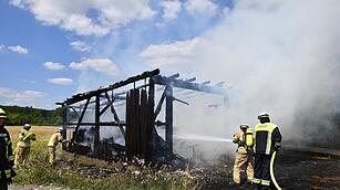 Scheunenbrand bei Memmelsdorf im Landkreis Bamberg