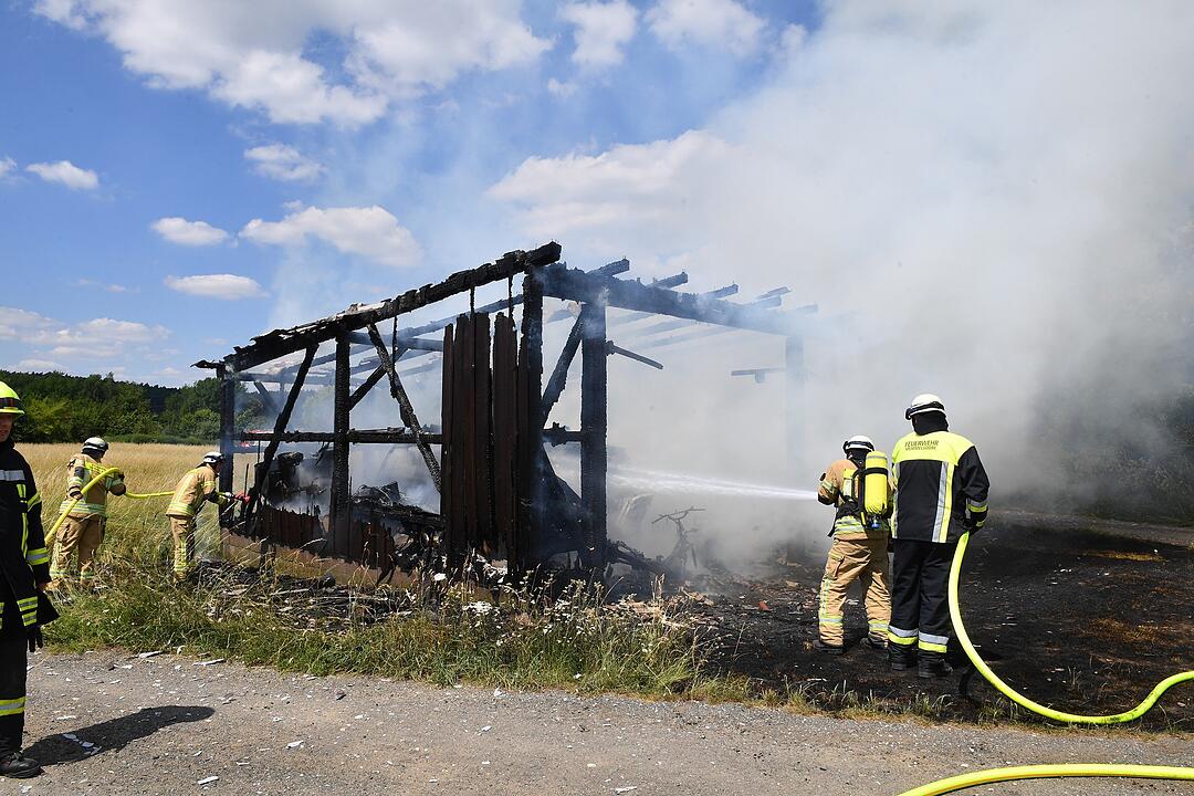 Scheunenbrand bei Memmelsdorf im Landkreis Bamberg