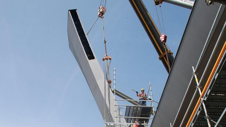 Blick auf die Brückenbaustelle in Untersteinach. Foto: Jürgen Gärtner