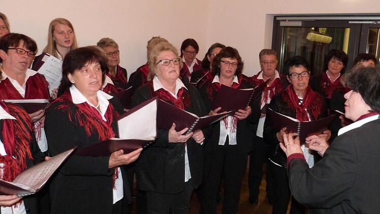 Der Landfrauenchor mit Chorleiterin Regina-Ulricke B&ouml;hmann umrahmte das Kreiserntedankfest. Foto: Werner Rei&szlig;aus