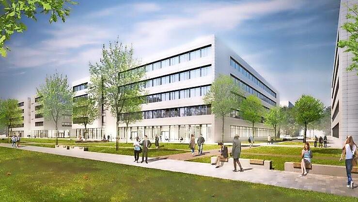 Die drei Büroneubauten in Modul 8 bieten künftig auf 42.000 Quadratmetern Bürofläche für rund 3000 Mitarbeiter.