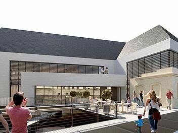 So sollen die wieder erweckten Unteren Mühlen in Bamberg aussehen. Die oberen Stockwerke sind für das Besucherzentrum Welterbe Bamberg vorgesehen.  Grafik: Architekturbüro RosenbergSo sollen die wieder erweckten Unteren Mühlen in Bamberg aussehen. Die oberen Stockwerke sind für das Besucherzentrum Welterbe Bamberg vorgesehen.  Grafik: Architekturbüro Rosenberg