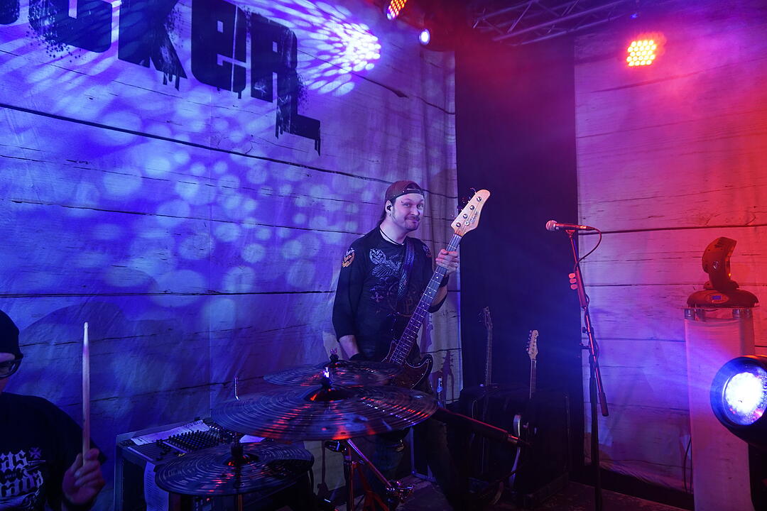 Backstage bei den Dorfrockern beim Eichenbühler Hoffest