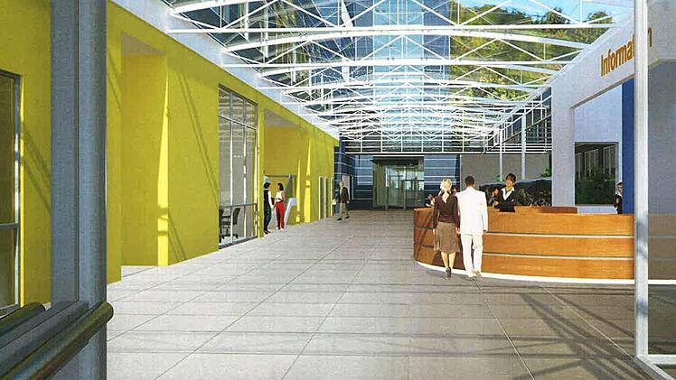 So soll die neue Eingangshalle am Kulmbacher Klinikum einmal aussehen.