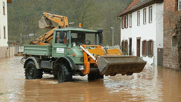 Im Januar 2018: Elfershausen unter Wasser.  Karlheinz Franz