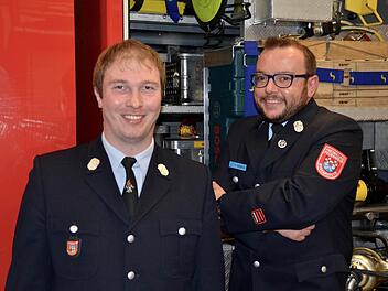 Die neue Führung der Gemeinschaftswehr Burkardroth-Wollbach-Zahlbach: Thomas Geis (links) ist neuer Kommandant und Ariel Karwacki sein Stellvertreter. Foto: Kathrin Kupka-Hahn
