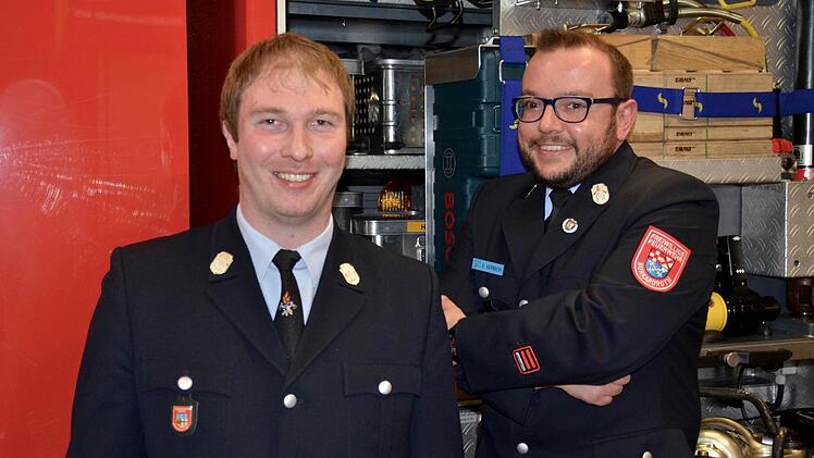 Die neue Führung der Gemeinschaftswehr Burkardroth-Wollbach-Zahlbach: Thomas Geis (links) ist neuer Kommandant und Ariel Karwacki sein Stellvertreter. Foto: Kathrin Kupka-Hahn