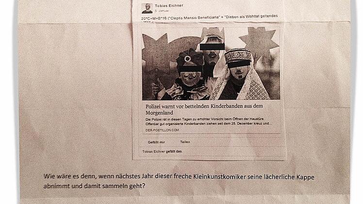 In dem anonymen Brief wird Tobias Eichner als "erbärmlicher Abschaum" tituliert. Der Untersteinacher hat bei der Staatsanwaltschaft Strafanzeige gegen Unbekannt wegen Beleidigung gestellt. Eichner hatte sich unter anderem öffentlich geäußert in der Pool-Affäre von Bürgermeister Volker Schmiechen. Foto: privat