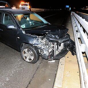 Glatteis auf der A73