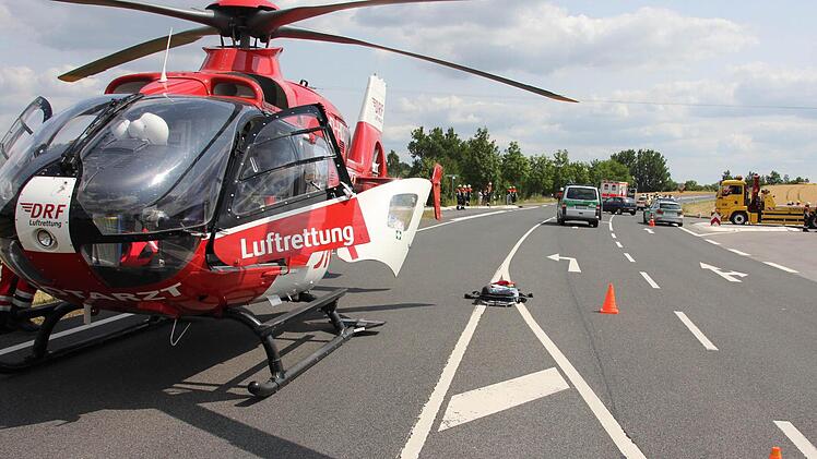 Aus Suhl kam der Rettungshubschrauber eingeflogen.