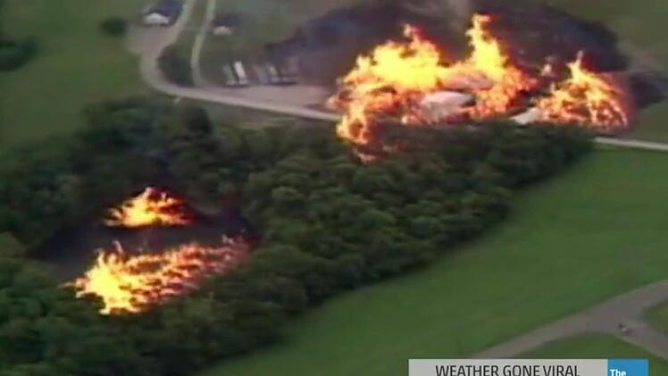 So zeigt "The Weather Channel" den Feuernado auf seiner Facebook-Seite. Foto: Screenshot