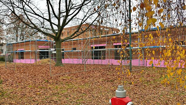 Der Kita-Neubau in Poxdorf auf dem ehemaligen Sportplatz der Schule Foto: Dagmar Niemann