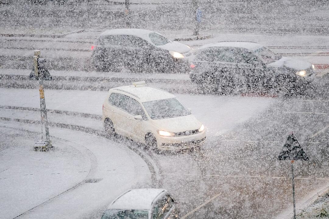Starker Schneeschauer in Nürnberg