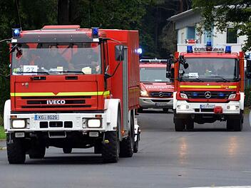 Bei der Großübung Notfallkontingente der Landkreisfeuerwehren waren 30 Fahrzeuge und 100 Einsatzkräfte beteiligt.  Fotos: Peter Rauch
