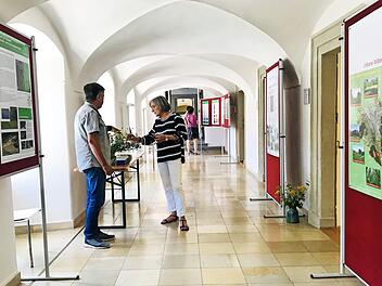 Im Foyer informierten Stellwände über die Arbeit des Amtes. Foto: Scheld