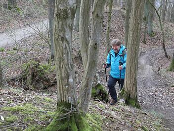 Bergauf durch unwegsames Gelände: Sven Hähle wandert sportlich in Oberfranken. Foto: Barbara Herbst