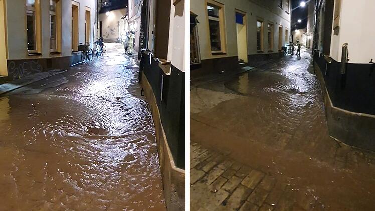 Bamberg: "Unmengen an Wasser" in der Innenstadt - Feuerwehr rückt zu Wasserrohrbruch aus
