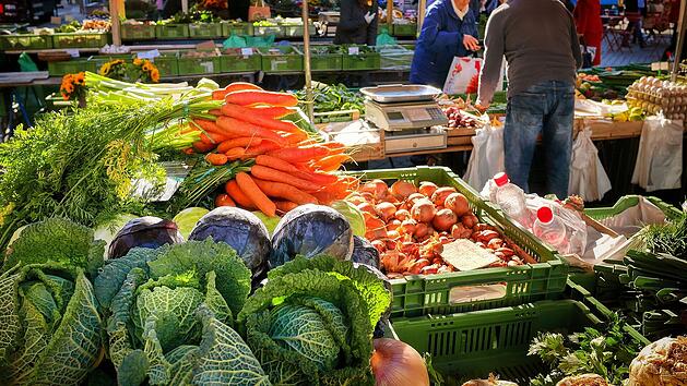 Markt, Marktstand, Gem&uuml;se