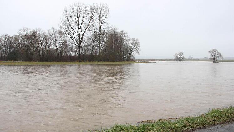 Flussabwärts und flussaufwärts nichts als Hochwasser Foto: Friedwald Schedel