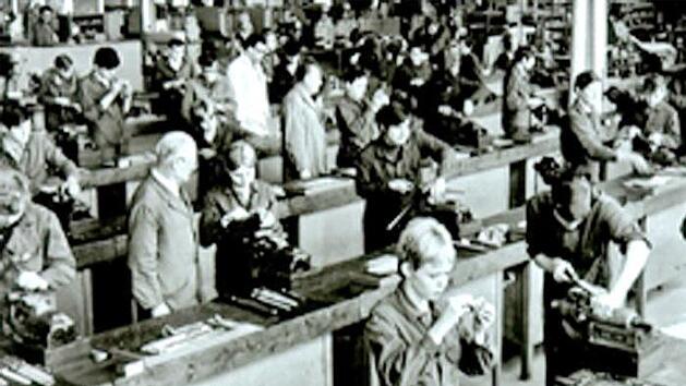 Die Lehrwerkstatt bei Schaeffler in Herzogenaurach um 1960 Foto: privat