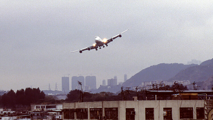 Flugzeug in Hongkong