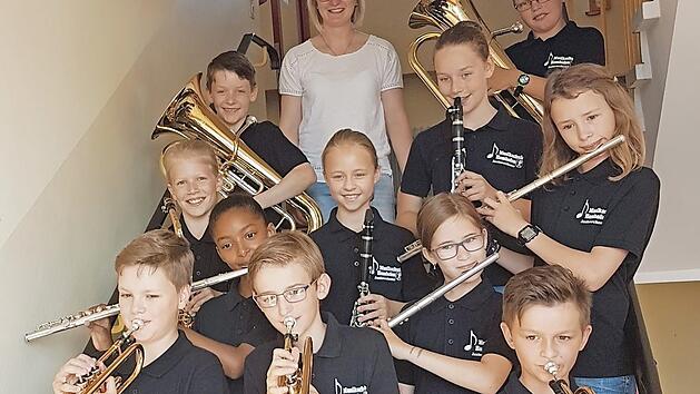 Die Bläserklasse der Musikschule Hemhofen Foto: privat