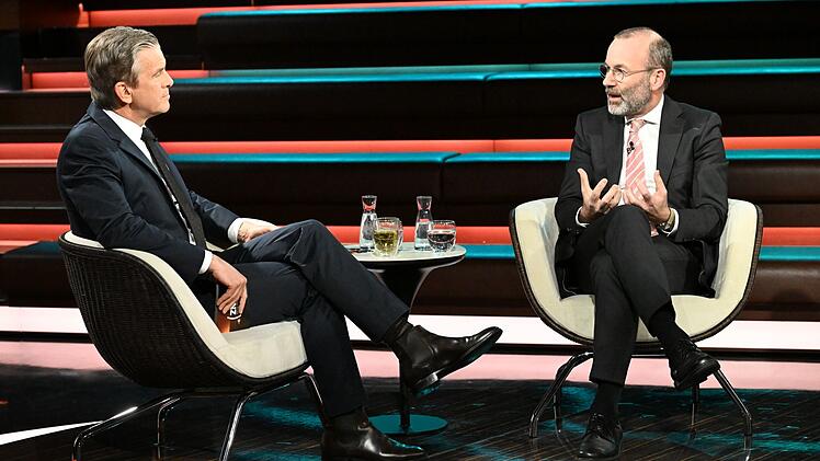 Als im Studio von Markus Lanz von einer "koalitions&auml;hnlichen" Zusammenarbeit die Rede war, geriet Manfred Weber unter Druck.