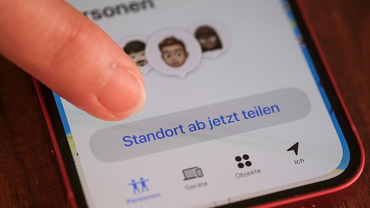 Teilen des Live-Standorts via Smartphone