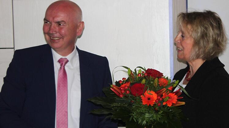 Frank Novotny ist neuer Vorsitzender der SPD/JSB-Fraktion im Lichtenfelser Kreistag; hier mit Vorgängerin Monika Faber Foto: Popp