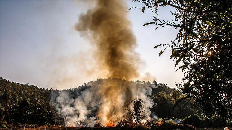 Brennende Wiese in Oberhaid