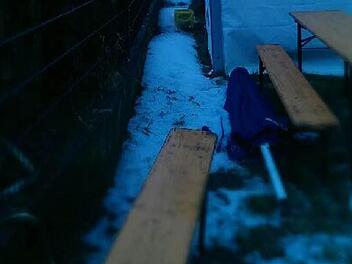 August in Dormitz - wie im Winter; hier das Festzelt der Burschen. Foto: Markus Welte