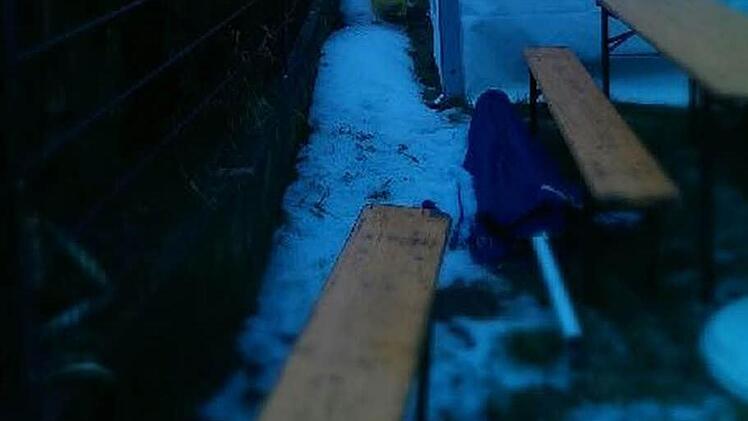 August in Dormitz - wie im Winter; hier das Festzelt der Burschen. Foto: Markus Welte