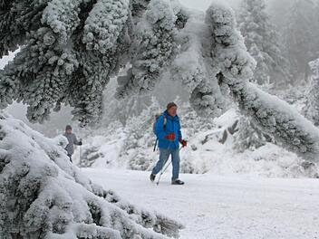Zu kalt gibt's nicht: Auch im Winter sind Wanderer in der Natur unterwegs. In Zeiten von Corona kann das ein wichtiger Ausgleich zum tristen Alltag sein.  Foto: Matthias Bein/dpa