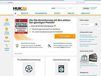 Mit dem Portal huk24 (Screenshot vom 26. Oktober 2017) ist die Coburger Versicherung schon seit langem digital unterwegs.