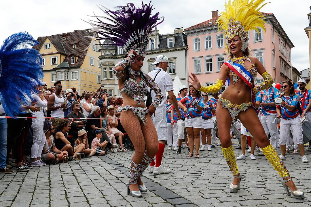 Beim großen Sambaumzug in Coburg ging es heiß her.