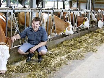Im Stall von Jörg Porisch in Egloffsteinerhüll stehen 80 Milchkühe. Foto: Petra Malbrich
