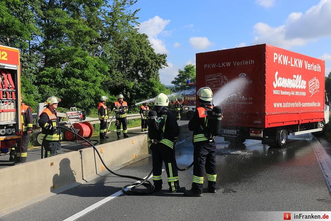 Großübung auf A73 bei Breitengüßbach