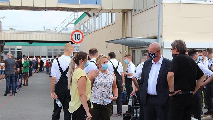 Protest-Aktionstag bei Schaeffler in Höchstadt.  Foto: Andreas Dorsch