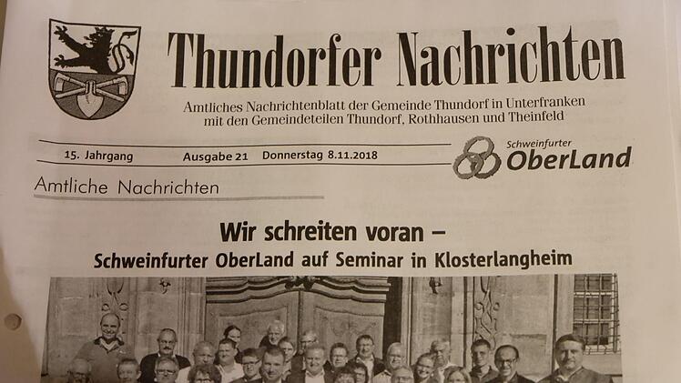 Der Druckauftrag für das  amtliche Nachrichtenblatt "Thundorfer Nachrichten" läuft nur noch bis Jahresende