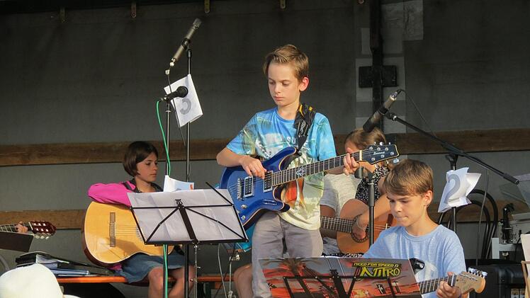 Volle Konzentration: Gitarrengruppe der Musikschule Ralf Werner.  Foto: Doris Bauer