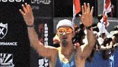 Benedikt Weber beim Zieleinlauf.