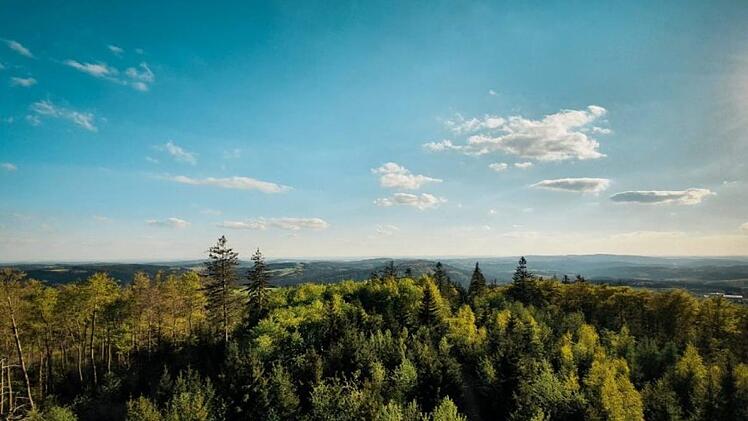 Platz 2: "Blick über die Dächer des Frankenwaldes vom Prinz-Luitpold-Turm" von Tobias Pastor