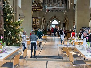 Vom 26. Januar bis 9. Februar wird St. Johannis wieder zur Vesperkirche. Das Bild stammt aus dem Jahr 2019.  Fotos: Anand Anders