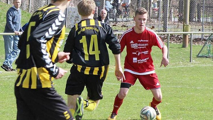 Lars Teuchert (rechts) ist eines von vielen hoffnungsvollen Talenten, die derzeit das Fußball-ABC im Nachwuchsleistungszentrum Coburg vermittelt bekommen. Foto: Hartmut Guhling