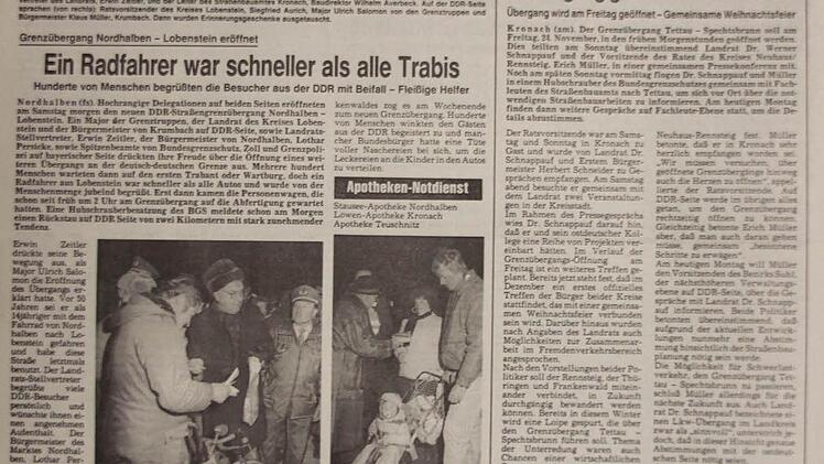 Zeitungsausschnitt von 1989
