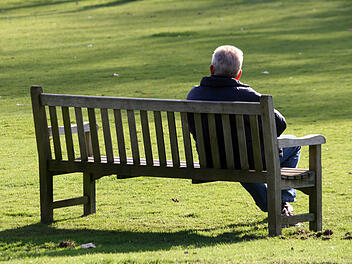 Park, alleine, Sitzbank, einsam, Rente, Senior